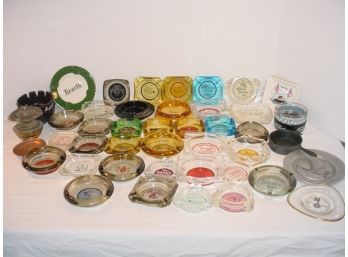 Group Of 45 Glass Advertising Ashtrays   (190)