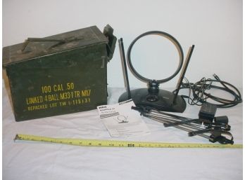 RCA Amplified TV Antenna In Metal Ammo Box   (422)