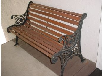 Pair Of Iron And Wood Benches , 59'L   (40)