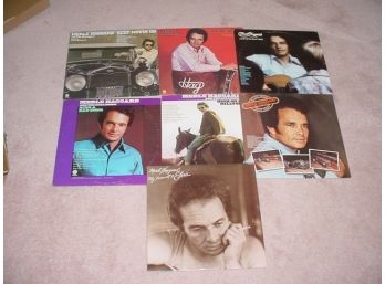 Group Of 7 33.3 RPM Vinyl Records By Merle Haggard  (298)