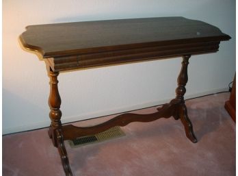 Mixed Woods Sofa Table With Pop Out Butterfly Leaf Ca. 1930  (2)