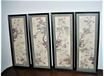 Set Of 4 Framed Oriental Prints, 9'x 25' Each   (70)