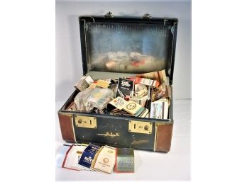 Hundreds Of  Match Book  Covers In Small 13.5' Suitcase  (86)