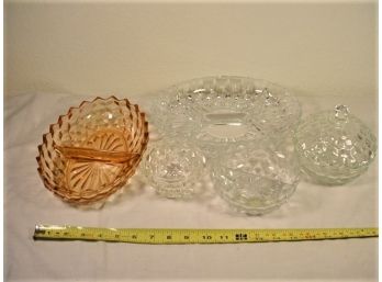 5 Pieces Fostoria 'American' Pattern Glass  (391)