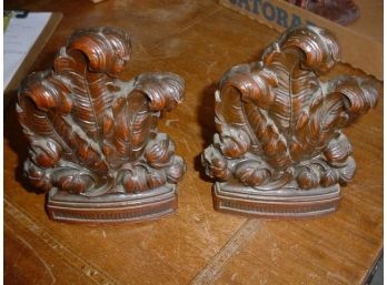 Pair Of Composite Bookends, Syroco Wood, Syracuse, NY, 7'H   (15)