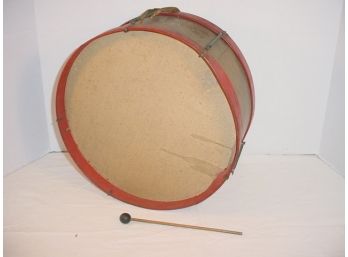 13' Drum -tin With Grain Painted Sides And Drumstick   (96)