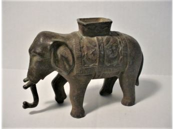 Antique Mechanical Cast Iron Elephant Bank, 4.5'H  (65)
