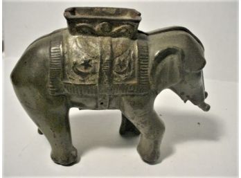 Antique Cast Iron Elephant Bank, 3.5'H  (68)