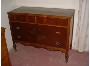 Walnut Dresser With 2 Drawers Over 2 Drawers   (44)