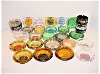 Group Of 30 Glass  Advertising Ashtrays   (184)