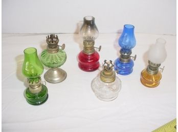 Group Of 6 Miniature  Oil Lamps   (75)