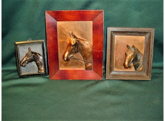 3 Framed Horse Dimensional Plaques   (208)