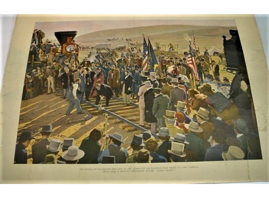 'Driving Of The Golden Spike, 5/10/1869' Poster From Cecil B. Demille's 'Union Pacific'  (240)