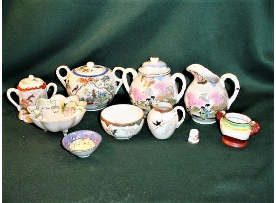Vintage: 9 Pieces Geisha Girl Porcelain Dishes  (29)