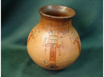 Navajo Pottery Bowl, Decorated With Yeti Figures, Ken White, 5'H  (191)