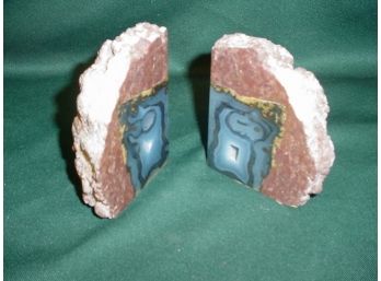 Pair Polished Stone Bookends, 3'x 4'  (127)