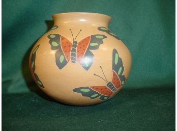 Mata Ortiz Hencho En Pottery Bowl With Butterflies  (172)