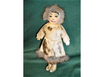 Very Old Eskimo Sealskin Doll, 9'  (12)