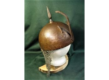 Very Old Iron Warrior's Helmet With Metal Mesh  (142)
