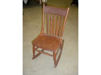 Small Oak Pressed Back Sewing Rocking Chair, 33' High , Ca 1890    (114)
