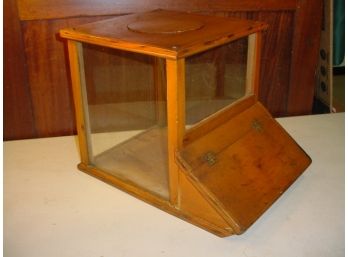 Antique Maple Wood & Glass Country Store Dry Goods Case  (223)