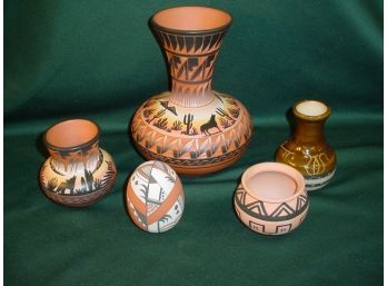 5 Pieces Native South West Pottery - 3 Signed  (135)