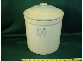Garden City Pottery 2 Gallon Stoneware Crock With Lid   (124)