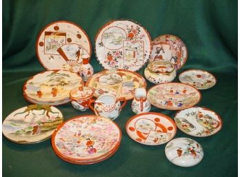 Vintage: 20 Pieces Geisha Gilr Porcelain Dishes  (42)