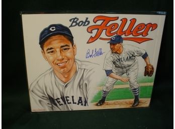 Autographed 8'x 10'  Bob Feller Drawing By Larry Weber '2000  (85)