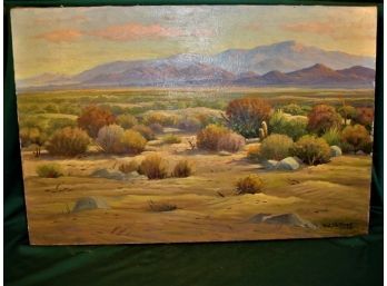 Original Oil Painting On Canvas By W.J. Thomas, 1978, 36'x 24'  (258)