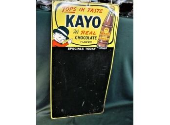Old Tin 'Kayo' Chocolate Drink Blackboard Menu Sign, 13.5'x 27'  (11)