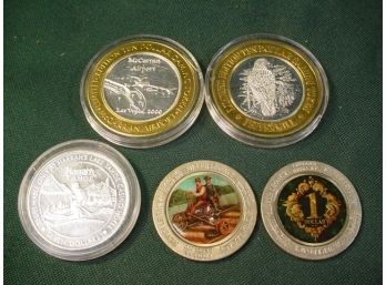 Group Of 5 Commerative Gaming Tokens  (167)