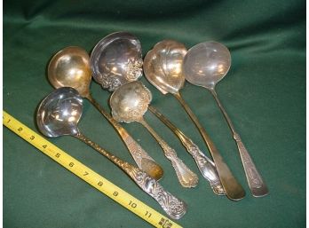 6 Fancy Victorian Silver Plated Ladles, Rogers Bros   (99)