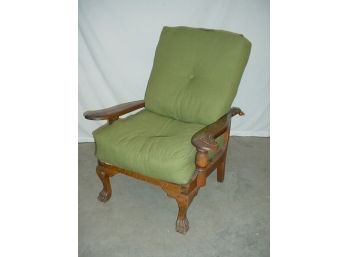 Antique American Oak Claw Footed Reclining  Morris Chair, 32'x 31'x 38' High  (41)
