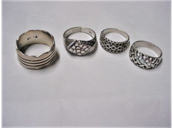 4 Silver Rings, 23 Grams  (262)