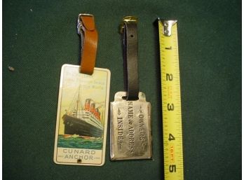2 Vintage Oceal Liner Luggage Tags , Ca. 1030's (193)