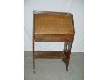 Antique Oak Ladies Desk With One Drawer And Cubby Hole With Drawer, 26'x 14' X42' High  (36)