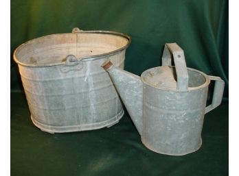 Galvanized 12'H Pail And Watering Can   (82)