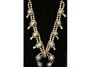 Squash Blossom With 13 Pieces Of Turquoise, 18' Long  (229)