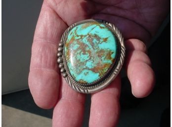 Turquoise And Sterling Bolo Tie Holder   (235)