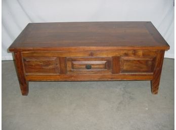 Vintage Heavy Teak Coffee Table With One Drawer, 48'x 24'x 18'H, Ca. 1960  (74)