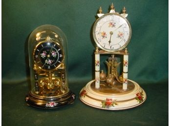 2 Anniversary Clocks, One With Glass  Dome, (as Is)   (161)