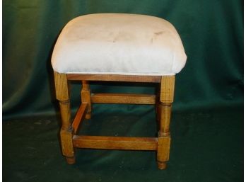 Oak Upholstered  Footstool, 12'x 12'x 14', Ca 1950  (58)