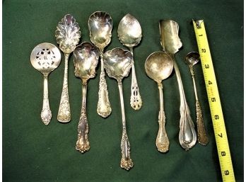 9 Unique Victorian  Silverplate Spoons  (101)