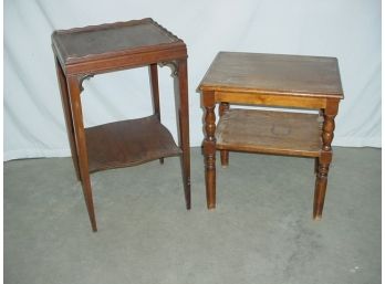 Side Table, 16'x 16'x 28'H & Oak Side Table, 20'x 16'x 22' , Ca. 1940's  (48)