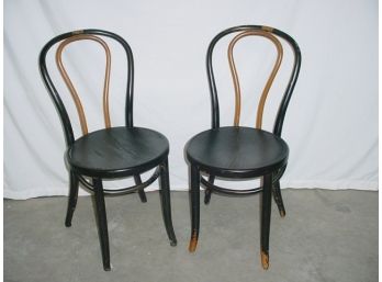 Antique Pair Of Signed Thonet Bentwood Chairs, 34' High  (32)