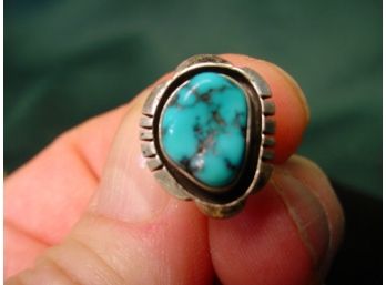 Turquoise And Silver Tie Tack  (242)