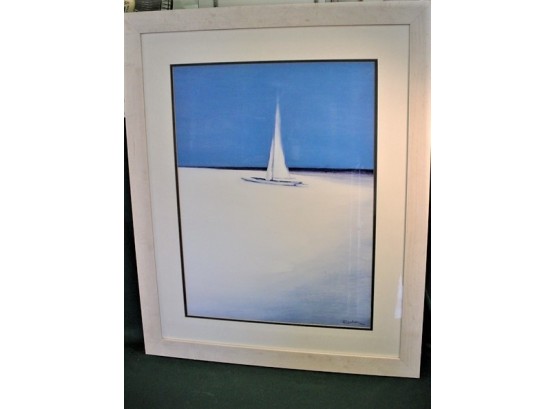 Signed Framed And Matted Acrylic Image Of A Catamaran, 29'x 36'   (107)