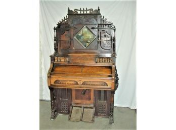 Beautiful   Victorian Aesthetic Movement  Black Walnut Pump  Organ, 46'x 22'x 78'H   (82)