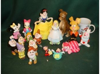 15 Disney Figurines, Japan, 2 Plastic Figurines, Cup And Mickey Pin  (14)